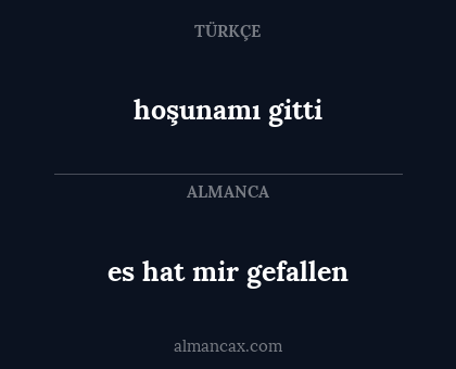 hoşunamı gitti - es hat mir gefallen