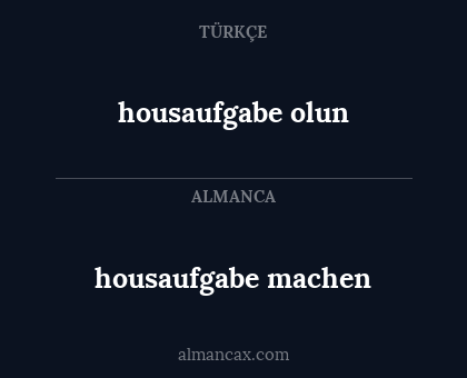 housaufgabe machen - housaufgabe olun
