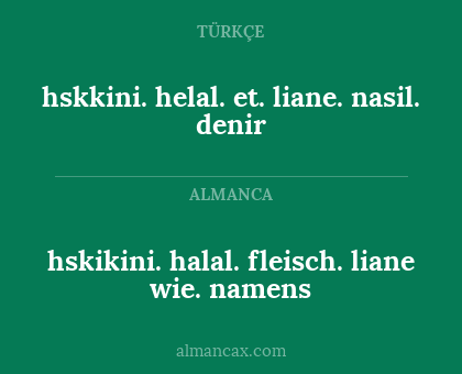 hskikini. halal. fleisch. liane wie. namens - hskkini. helal. et. liane. nasil. denir