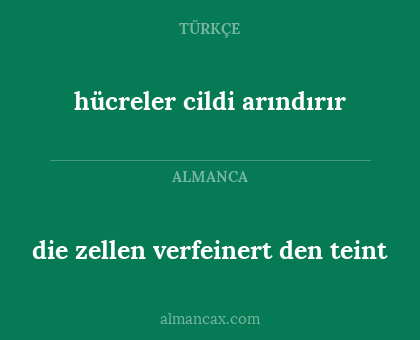 die zellen verfeinert den teint - hücreler cildi arındırır