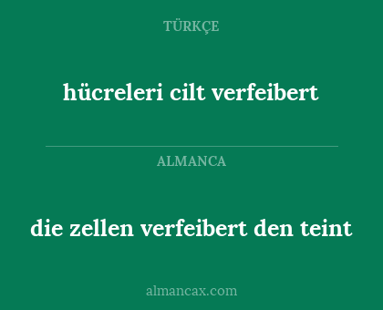 die zellen verfeibert den teint - hücreleri cilt verfeibert