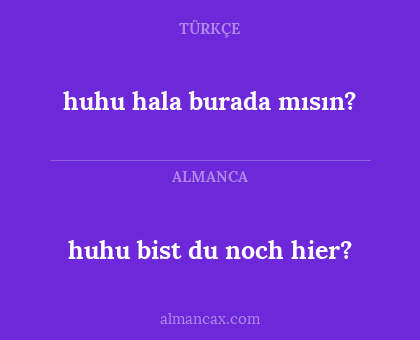huhu hala burada mısın? - huhu bist du noch hier?