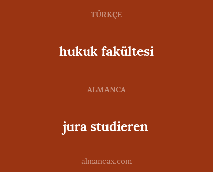 hukuk fakültesi - jura studieren