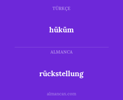 hüküm - rückstellung