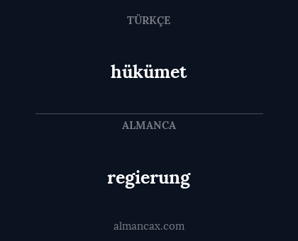 regierung - hükümet