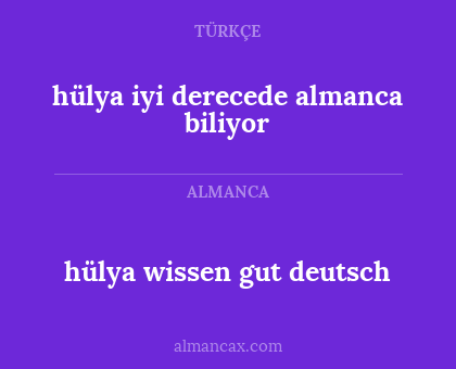 hülya wissen gut deutsch - hülya iyi derecede almanca biliyor