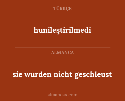hunileştirilmedi - sie wurden nicht geschleust