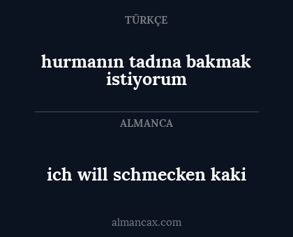 hurmanın tadına bakmak istiyorum - ich will schmecken kaki
