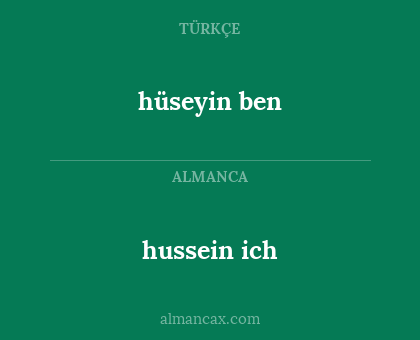 hussein ich - hüseyin ben