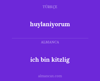 ich bin kitzlig - huylaniyorum