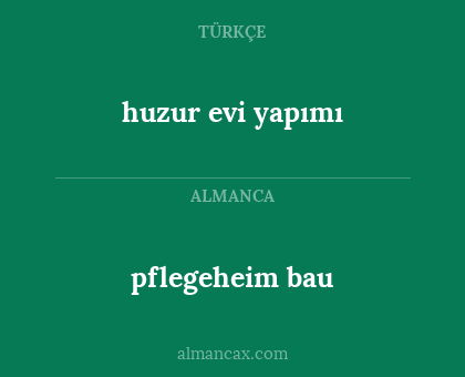huzur evi yapımı - pflegeheim bau