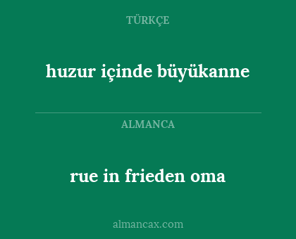 rue in frieden oma - huzur içinde büyükanne