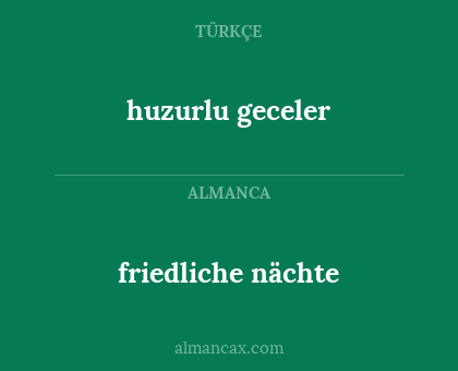 friedliche nächte - huzurlu geceler