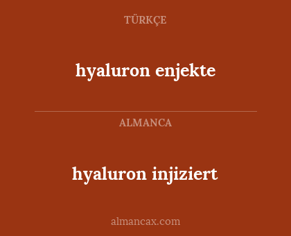 hyaluron enjekte - hyaluron injiziert