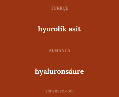 hyaluronsäure - hyorolik asit