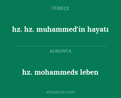 hz. mohammeds leben - hz. hz. muhammed'in hayatı