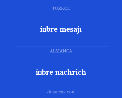 i̇bre mesajı - i̇bre nachrich