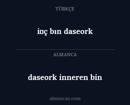 i̇ç bın daseork - daseork inneren bin