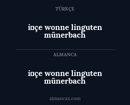 i̇çe wonne linguten münerbach - i̇çe wonne linguten münerbach