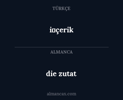 die zutat - i̇çerik