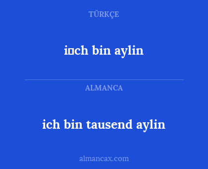 i̇ch bin aylin - ich bin tausend aylin