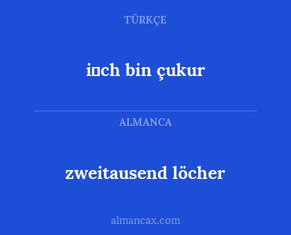 zweitausend löcher - i̇ch bin çukur