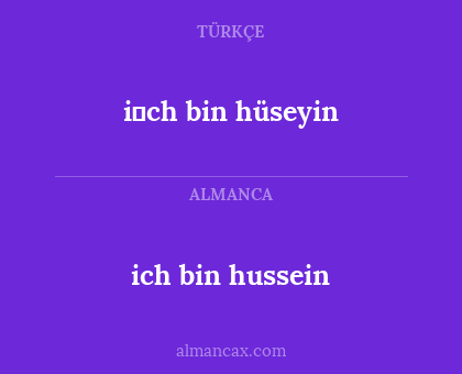ich bin hussein - i̇ch bin hüseyin