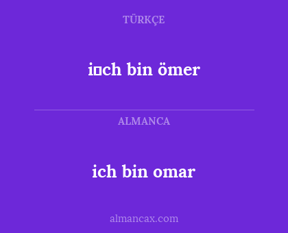 ich bin omar - i̇ch bin ömer