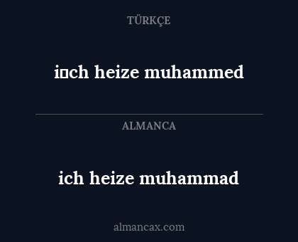ich heize muhammad - i̇ch heize muhammed