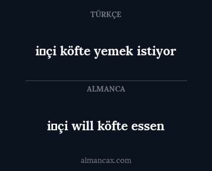 i̇çi köfte yemek istiyor - i̇çi will köfte essen