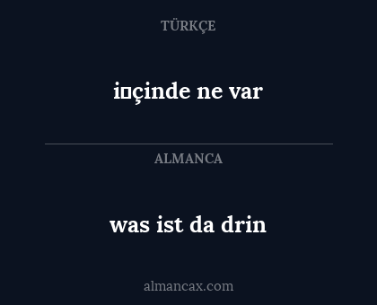 was ist da drin - i̇çinde ne var