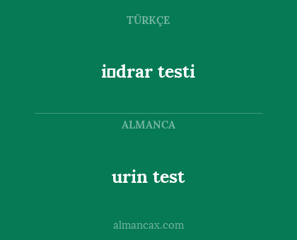 urin test - i̇drar testi