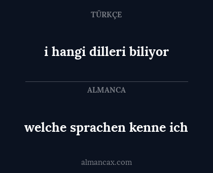 welche sprachen kenne ich - i hangi dilleri biliyor