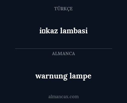 warnung lampe - i̇kaz lambasi