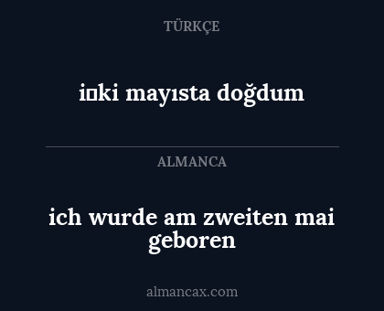 i̇ki mayısta doğdum - ich wurde am zweiten mai geboren