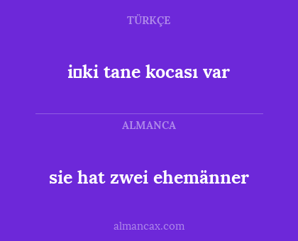 i̇ki tane kocası var - sie hat zwei ehemänner