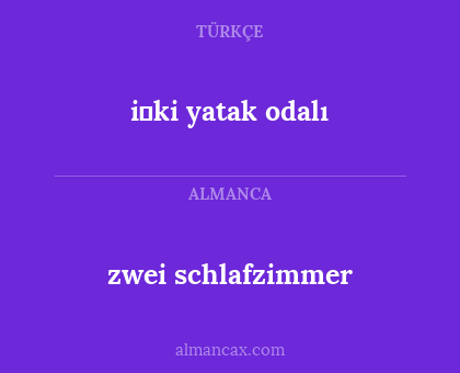 zwei schlafzimmer - i̇ki yatak odalı