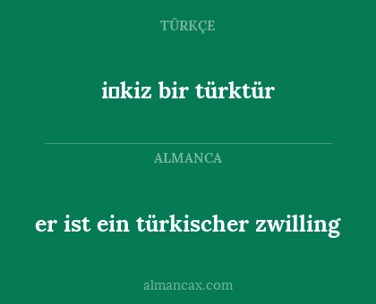 i̇kiz bir türktür - er ist ein türkischer zwilling