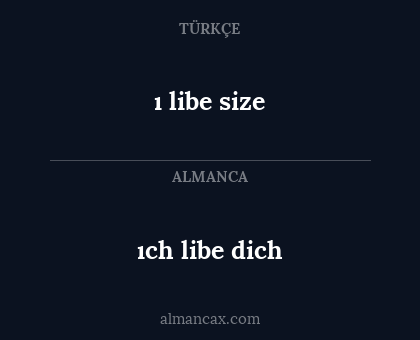 ı libe size - ıch libe dich