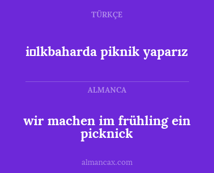 wir machen im frühling ein picknick - i̇lkbaharda piknik yaparız