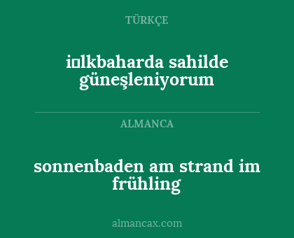 i̇lkbaharda sahilde güneşleniyorum - sonnenbaden am strand im frühling