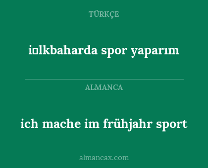 i̇lkbaharda spor yaparım - ich mache im frühjahr sport