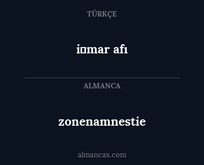 i̇mar afı - zonenamnestie