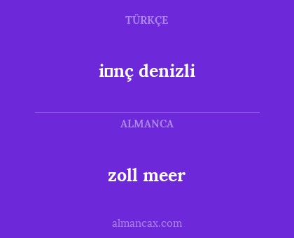 zoll meer - i̇nç denizli