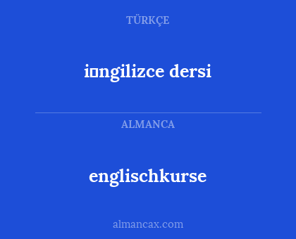 englischkurse - i̇ngilizce dersi