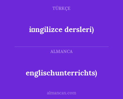 i̇ngilizce dersleri) - englischunterrichts)
