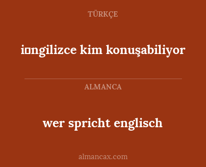 wer spricht englisch - i̇ngilizce kim konuşabiliyor