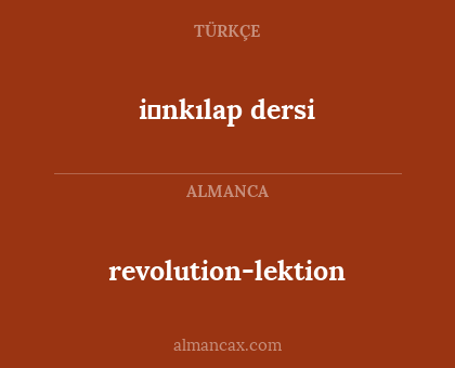 i̇nkılap dersi - revolution-lektion