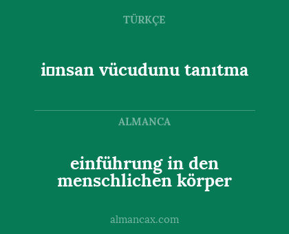 einführung in den menschlichen körper - i̇nsan vücudunu tanıtma