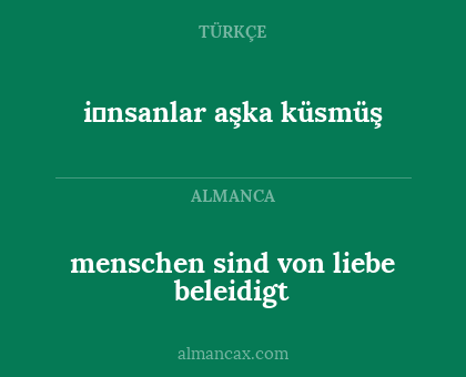 menschen sind von liebe beleidigt - i̇nsanlar aşka küsmüş